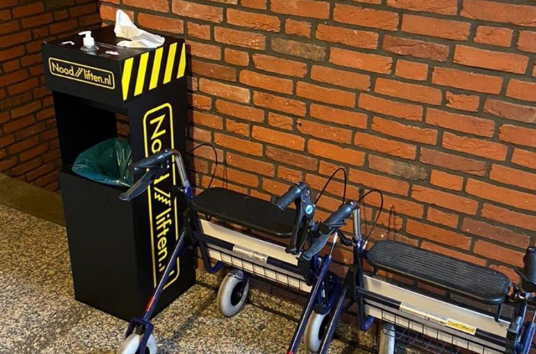 Noodliften desinfectiezuil zorgt voor veilige leefomgeving